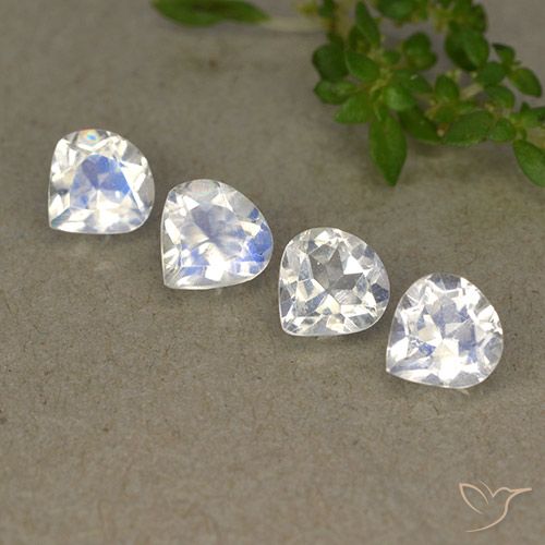 Pedras preciosas de pedra da lua arco-íris branco natural de 1,61 ct, formato de pêra, transparente