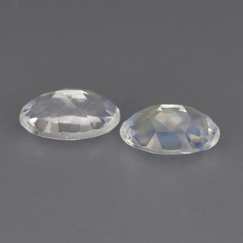 Pedras preciosas de pedra da lua arco-íris branco natural de 0,79 ct, corte oval, transparente