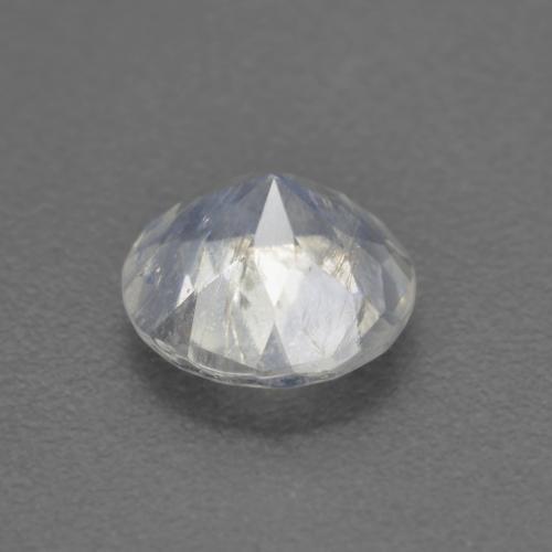 Pedra da lua arco-íris branco natural 0,62ct, corte redondo, transparente
