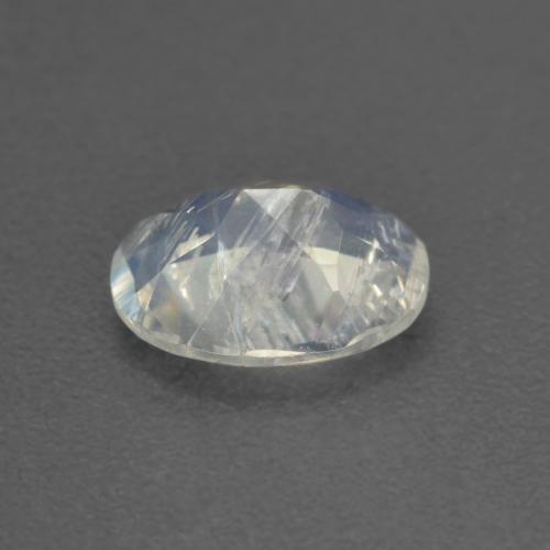 Pedra da lua arco-íris branco natural 0,92ct, corte oval, transparente