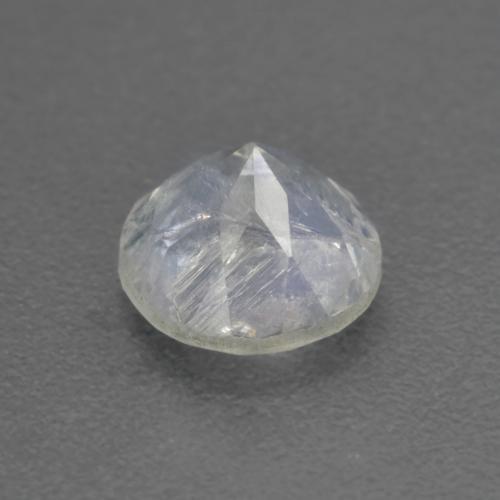 Pedra da lua arco-íris branco natural 0,80ct, corte redondo, transparente