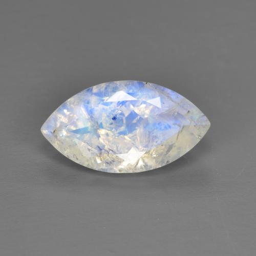Pedra da lua arco-íris branco natural 1,85ct, marquise, transparente
