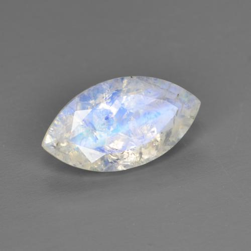 Pedra da lua arco-íris branco natural 1,85ct, marquise, transparente