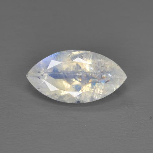 Pedra da lua arco-íris branco natural 1,79ct, marquise, transparente
