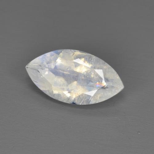 Pedra da lua arco-íris branco natural 1,79ct, marquise, transparente