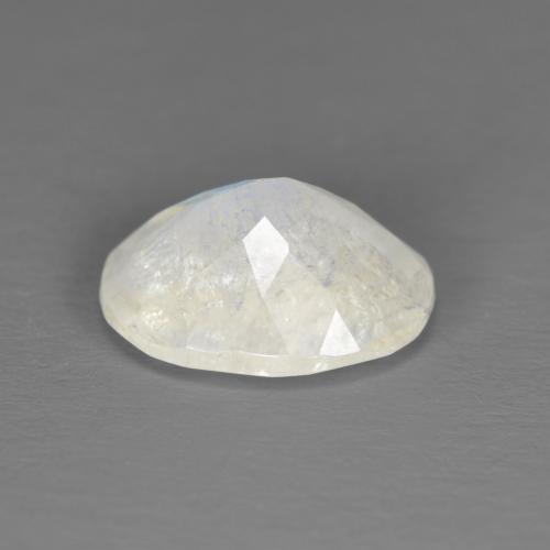 Pedra da lua arco-íris branco natural 2,25ct, corte oval, translúcido