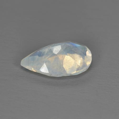 Pedra da Lua Arco-íris Branco azulado Natural 1.34ct, Formato de pêra, Transparente