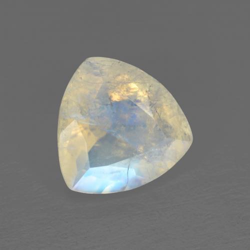 Pedra da lua arco-íris branco natural 1,43ct, trillion, transparente