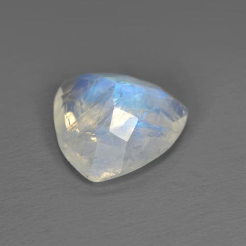Pedra da lua arco-íris branco natural 1,43ct, trillion, transparente