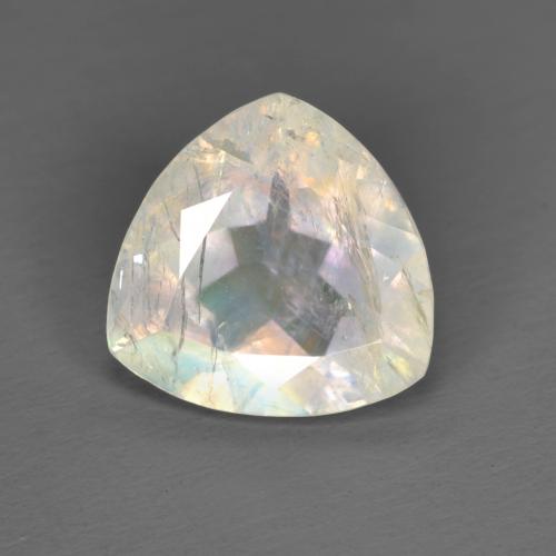 Pedra da Lua Arco-íris Branco multicor Natural 1.96ct, Trilhão, Transparente