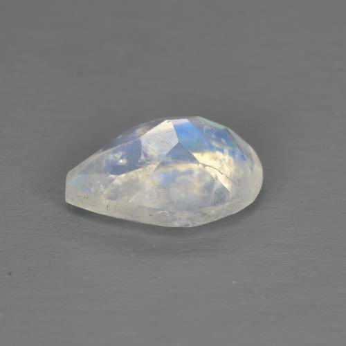 Pedra da Lua Arco-íris Branco azulado Natural 1.35ct, Formato de pêra, Transparente