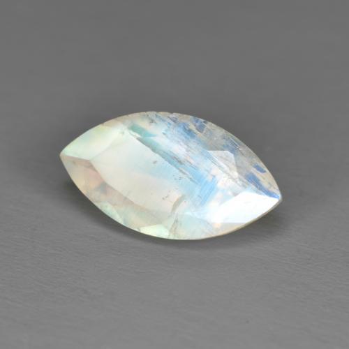 Pedra da lua arco-íris branco natural 1,92ct, marquise, translúcido