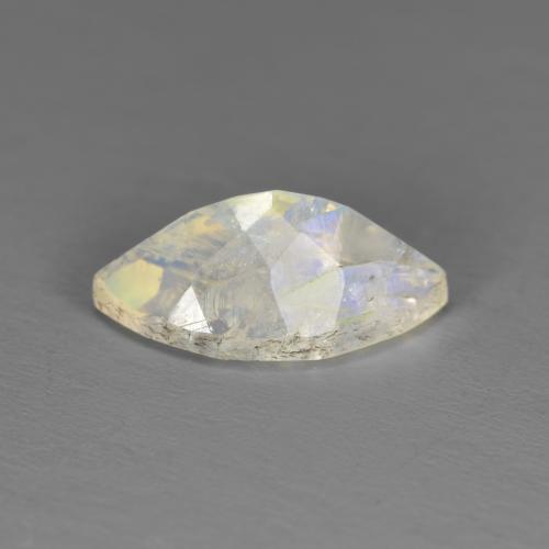 Pedra da lua arco-íris branco natural 1,92ct, marquise, translúcido