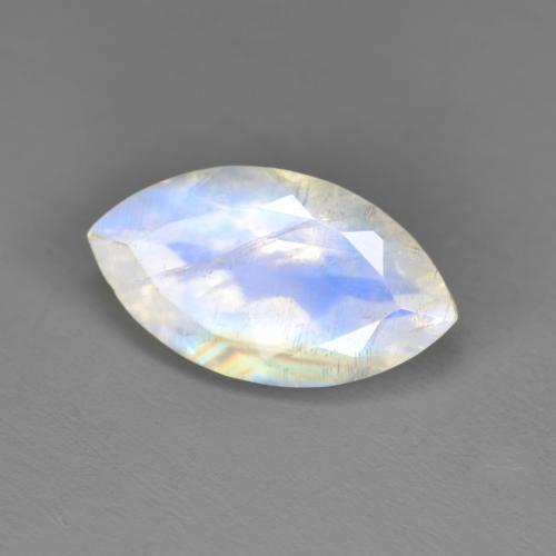 Pedra da lua arco-íris branco natural 2,62ct, marquise, translúcido