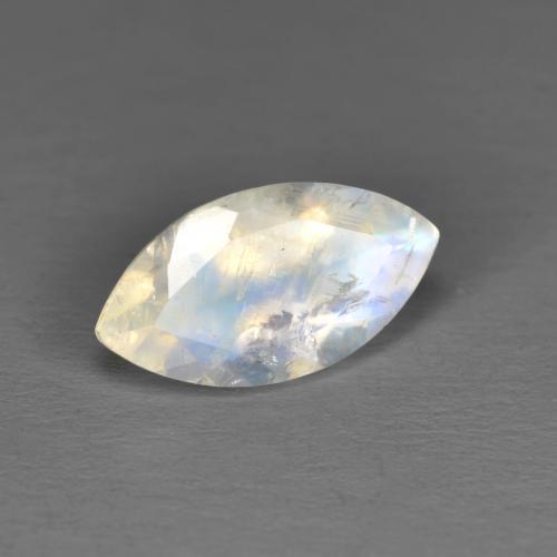 Pedra da lua arco-íris branco natural 1,73ct, marquise, translúcido