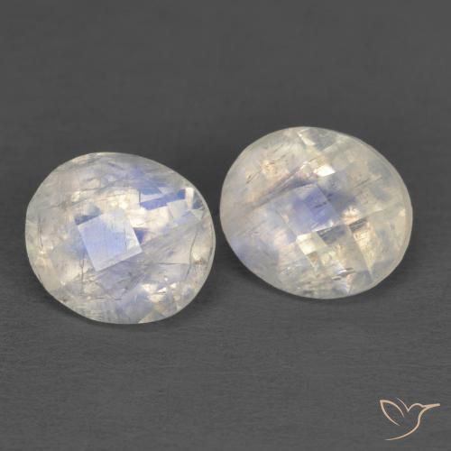 2.43ctw Natural Branco azulado Pedra da Lua Arco-Íris, oval, Translúcido