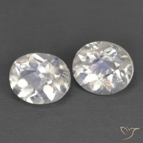 2.43ctw Natural Branco azulado Pedra da Lua Arco-Íris, oval, Transparente