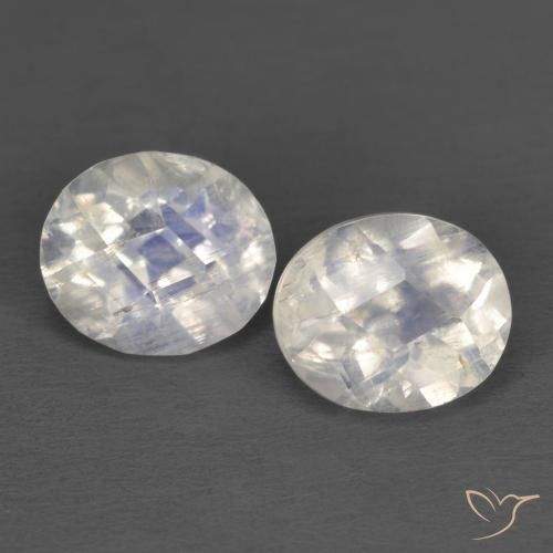 2.29ctw Natural Branco azulado Pedra da Lua Arco-Íris, oval, Transparente