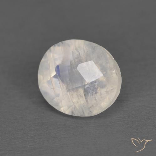1.21ct Natural Branco azulado Pedra da Lua Arco-Íris, oval, Transparente