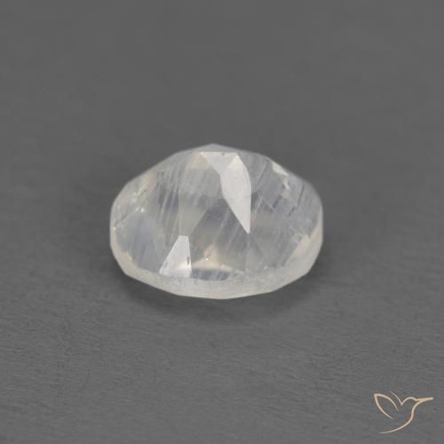 Pedra da Lua Arco-Íris Branco azulado Natural 1.25ct, oval, Transparente