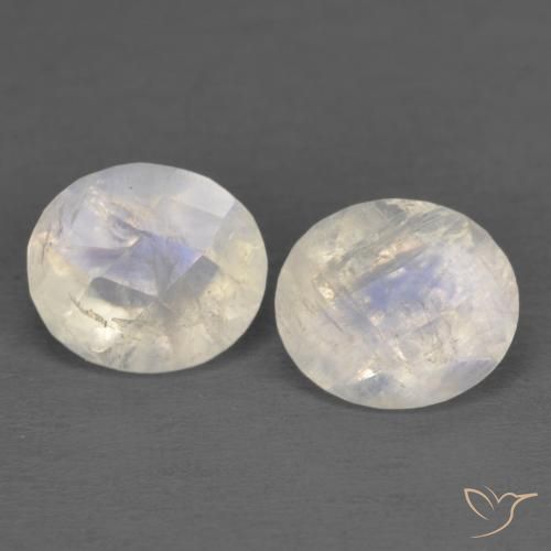 2.39ctw Natural Branco azulado Pedra da Lua Arco-Íris, oval, Transparente