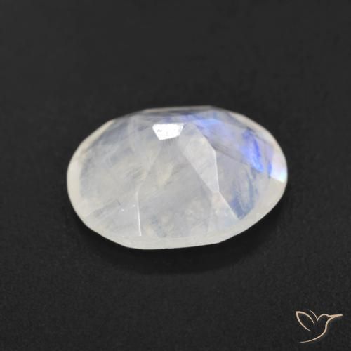 Pedra da Lua Arco-Íris Branco azulado Natural 3.12ct, oval, Translúcido