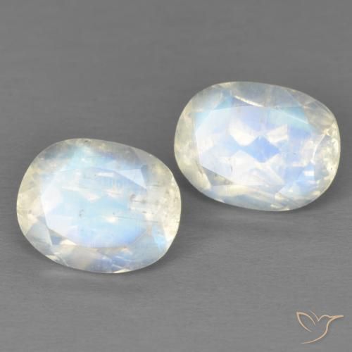 3.90ctw Natural Branco azulado Pedra da Lua Arco-Íris, oval, Transparente