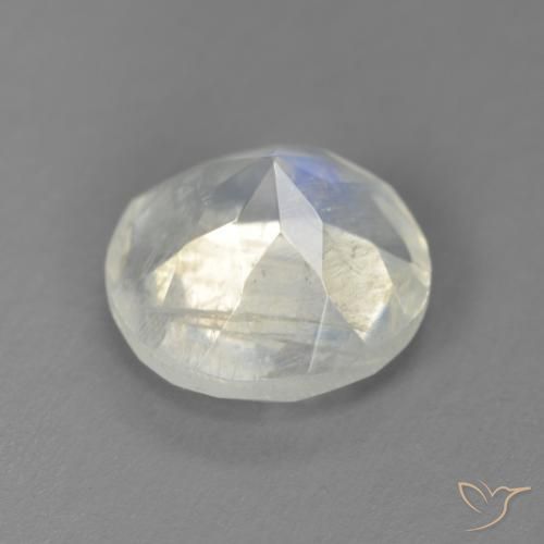 Pedra da Lua Arco-Íris Branco azulado Natural 2.55ct, Redondo, Transparente