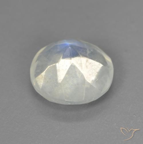 Pedra da Lua Arco-Íris Branco azulado Natural 1.90ct, Redondo, Transparente