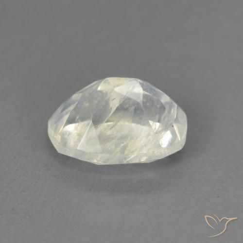 Pedra da Lua Arco-Íris Branco azulado Natural 1.47ct, oval, Transparente