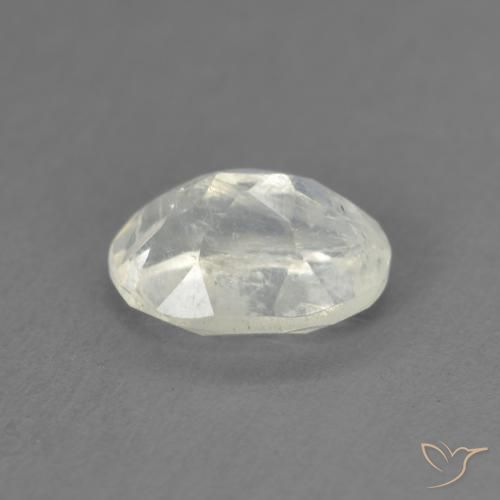Pedra da Lua Arco-Íris Branco azulado Natural 1.22ct, oval, Transparente