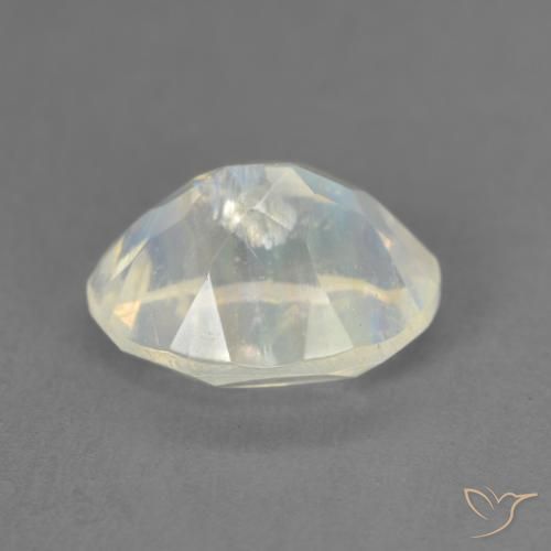 Pedra da Lua Arco-Íris Branco azulado Natural 1.91ct, oval, Transparente