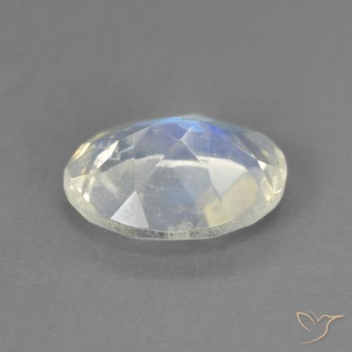 Pedra da Lua Arco-Íris Branco azulado Natural 1.62ct, oval, Transparente