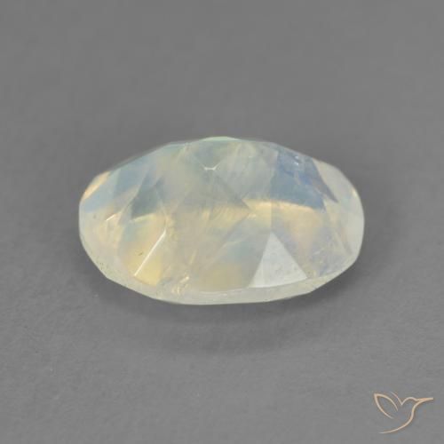 Pedra da Lua Arco-Íris Branco azulado Natural 1.82ct, oval, Transparente