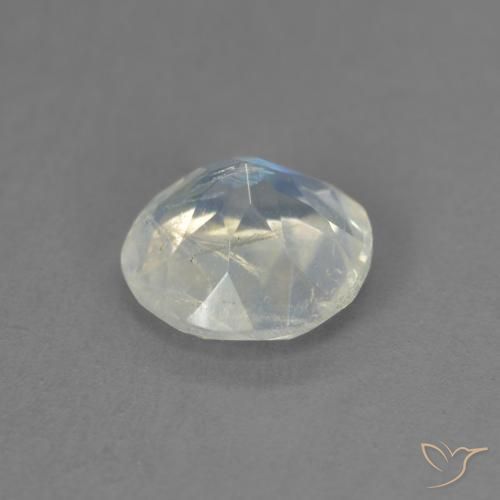 Pedra da Lua Arco-Íris Branco azulado Natural 1.19ct, Redondo, Transparente