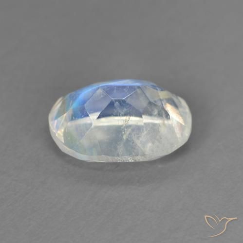 Pedra da Lua Arco-Íris Branco azulado Natural 1.33ct, oval, Transparente