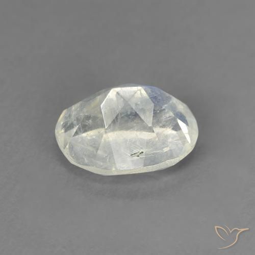 Pedra da Lua Arco-Íris Branco azulado Natural 1.33ct, oval, Transparente