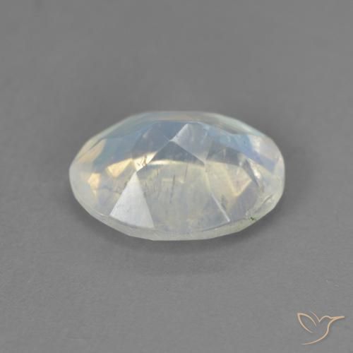 Pedra da Lua Arco-Íris Branco azulado Natural 1.75ct, oval, Transparente