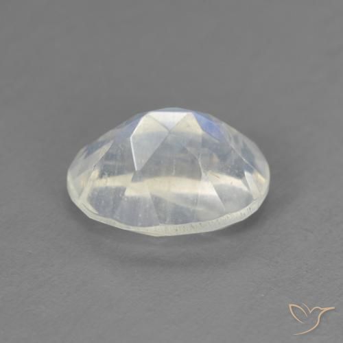 Pedra da Lua Arco-Íris Branco azulado Natural 2.00ct, oval, Transparente