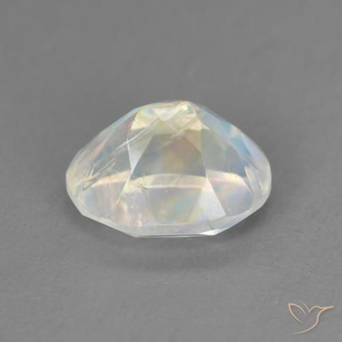 Pedra da Lua Arco-Íris Branco azulado Natural 2.15ct, oval, Transparente