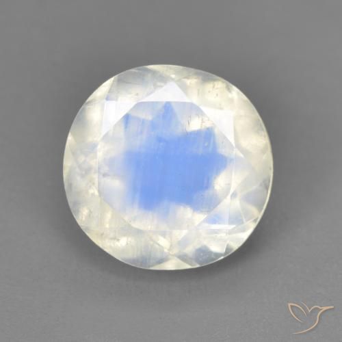 2.54ct Natural Branco azulado Pedra da Lua Arco-Íris, oval, Transparente