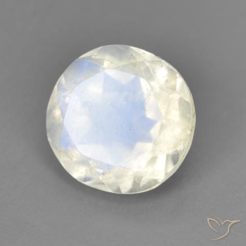 Pedra da Lua Arco-Íris Branco azulado Natural 2.54ct, oval, Transparente