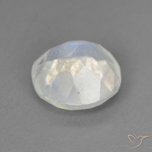 Pedra da Lua Arco-Íris Branco azulado Natural 2.54ct, oval, Transparente