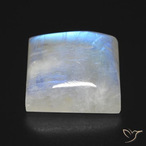 Pedra da Lua Arco-Íris Branco azulado Natural 42.13ct, Quadrado, Transparente