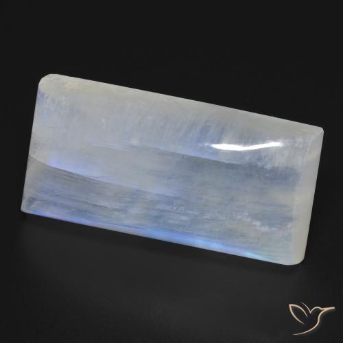 Pedra da Lua Arco-Íris Branco azulado Natural 26.11ct, baguete, Transparente