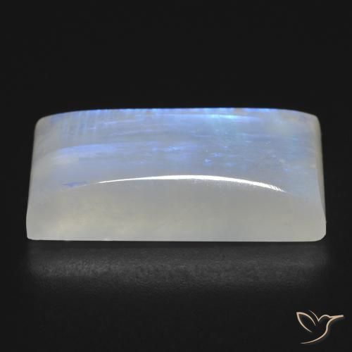 Pedra da Lua Arco-Íris Branco azulado Natural 26.11ct, baguete, Transparente