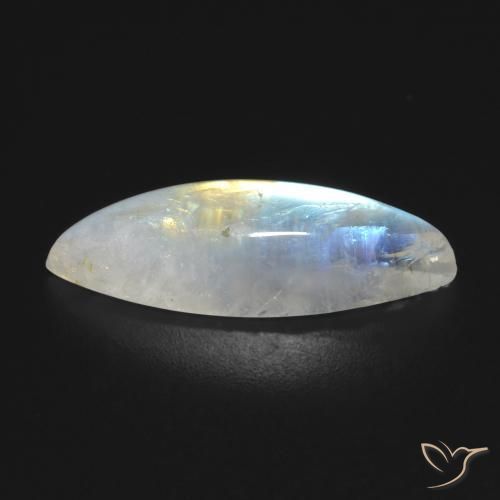 Pedra da Lua Arco-Íris Branco azulado Natural 7.91ct, Marquesa, Transparente