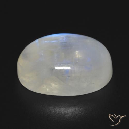 Pedra da Lua Arco-Íris Branco azulado Natural 13.76ct, oval, Transparente