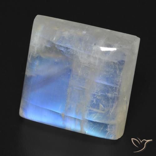 Pedra da Lua Arco-Íris Branco azulado Natural 23.18ct, Quadrado, Transparente