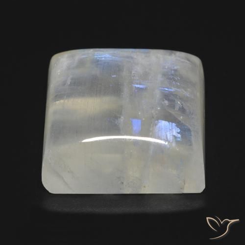 Pedra da Lua Arco-Íris Branco azulado Natural 23.18ct, Quadrado, Transparente